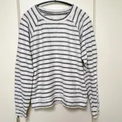 ビラボン トップス クルーネック ボーダー S 白茶 綿 デイリー