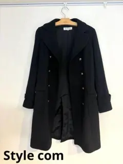 Style com ダブルボタン ロングコート 黒のサムネイル