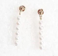 ホワイトパール6連ピアス　ポストピアス