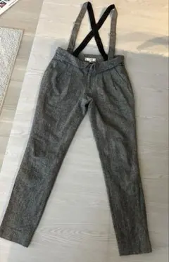 MINIMUM⭐︎ラメ入りグレー サスペンダー付きパンツ Mサイズ