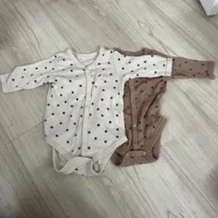 ドット柄ロンパース 2枚セット