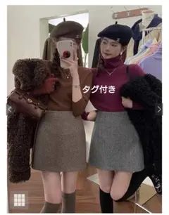 GRL インパン付き千鳥柄台形ミニスカート タグ付き