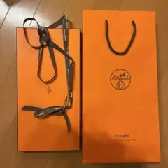 HERMES オレンジ ギフトボックス リボン付き