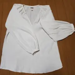 H&M ホワイト Vネック ブラウス XS