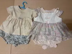 bebe ベビー服 ロンパース 2点セット 花柄 80のサムネイル