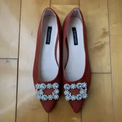 最終値下げ‼️フラットシューズ　ビジュー付　24㎝