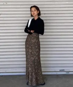 Todayful Jacquard Leaf Pencilskirt 36