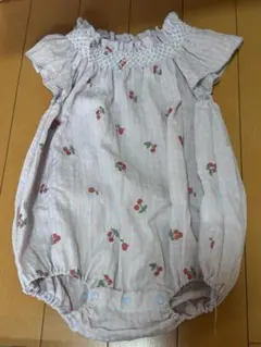 ロンパース・カバーオール ピンク花柄 80