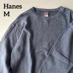 ＊ヘインズ ブルーグレー長袖クルーネックトレーナー