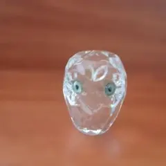 クリスタル フクロウ 置物 ミニチュア