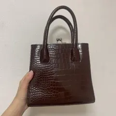 WEGO ブラウン クロコダイル風 ハンドバッグ
