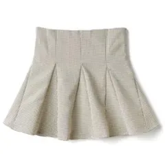 GRL グレイル チェック柄フレアミニスカート ac2115 IVO M