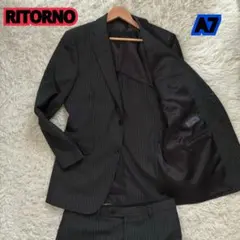 美品 RITORNO リトルノシングルスーツ A7グレーストライプ セットアップ