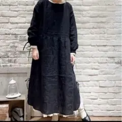 SM2 WaterlessLinen 前後着スリーブリボンワンピ　麻　2WAY