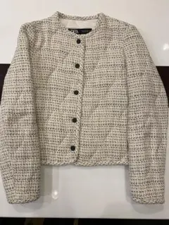 ZARA ノーカラージャケット XS