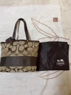 COACH シグネチャー トートバッグ F10124 美品 ブラウン×ベージュ