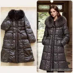 LANVIN ランバンコレクション　ファー付　ロングダウンコート