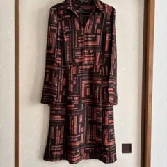 【最終SALE】J&R 幾何学模様 長袖ワンピース Mのサムネイル