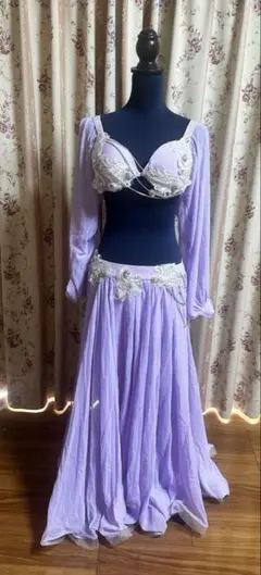 薄紫 ベリーダンス 衣装 中国製