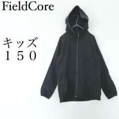 FieldCore ワークマン 150 ウィンドブレーカー 黒 フード付き 撥水