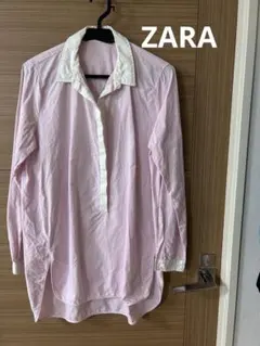 ZARA ピンクロングシャツ