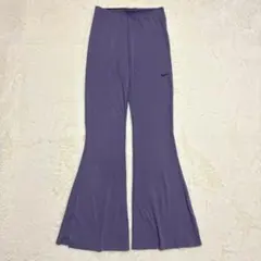 NIKE◆フレアパンツ/ウエストゴム ストレッチウェア ヨガ ダンス ロゴ刺繍