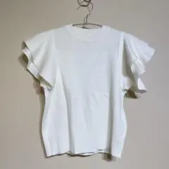 GRL 半袖フリルニット M ホワイト