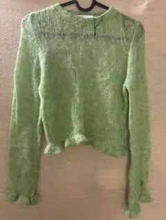 zaraニット グリーン