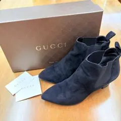 GUCCI スエード　サイドゴア　ブーツ　ブラック