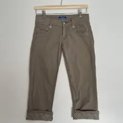 廃盤　バーバリー ブルーレーベル ノバチェック折り返しパンツ　 ブラウン系 36