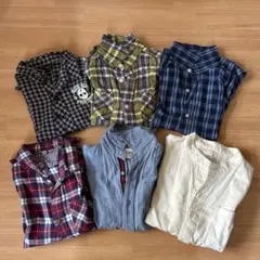 キッズ チェック柄シャツ まとめ売り140～150