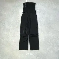 ZARA/オールインワン/S/黒/ハイウエスト/カーゴ/綺麗めカジュアル