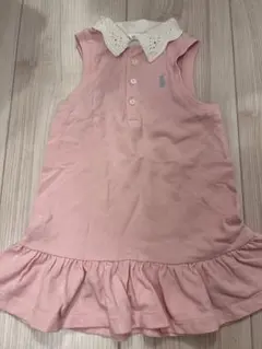 美品　ラルフローレン　ピンク ワンピース 襟付き フリル 95cm