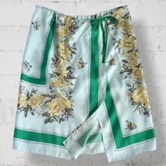 【S】PEYTON PLACE スカート オーバースカート スカーフ柄 リボン