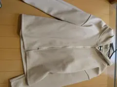 クリーム色 フリース ジップアップジャケット