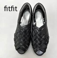 fitfit フィットフィット 編み込みレザー オープントゥサンダル 23.5㎝のサムネイル