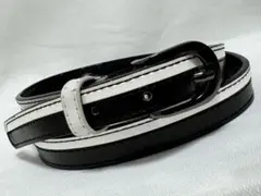83cm～90cm レザーベルト メンズベルト ブラック・ホワイトコンビベルト