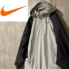 NIKEナイキナイロンジャケットハーフジップブルゾンプルオーバーグレー黒ブラック