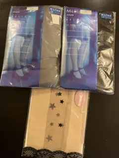 ATSUGI RELISH 2足　柄ストッキング1足