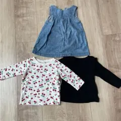 h&m 西松屋　デニムワンピース　長袖　トップス ロンT セット