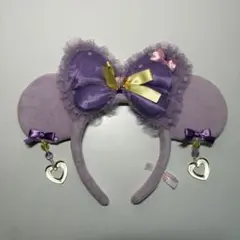 ディズニー　カチューシャ　ミニー　パープル　紫　イヤリング