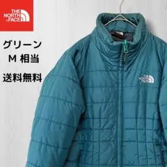 ノースフェイス 中綿ジャケット 韓国モデル 刺繍ロゴグリーン 
