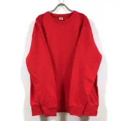 新品 ビッグ スウェット トレーナー 裏毛 長袖 無地 メンズ レッド 2XL
