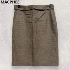 マックフィー MACPHEE ウール タイトスカート M ブラウン ミニ丈のサムネイル