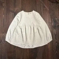 長袖ブラウス　ぽこぽこ　チュニック　アイボリー
