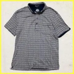 美品 Aquascutum クラブチェック 半袖 プルオーバー シャツ Ｍ 刺繍のサムネイル