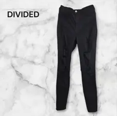 DIVIDED H&M スキニーデニム ダメージ加工 ブラック L