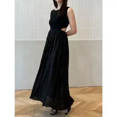 eimyistoire ランダムプリーツカットオフニットワンピース ブラック