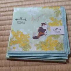 【美品】ホールマーク ハンカチ ミモザ×猫のサムネイル