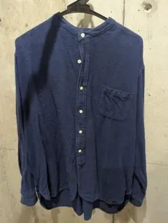 Arch RAF シャツ 刷毛目 ハケメ ヴィンテージ ブルー バンドカラー M